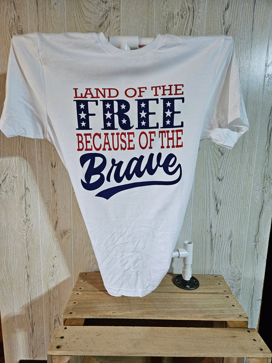 Patriotic 'Land of the FREE, Because of the Brave' Tee