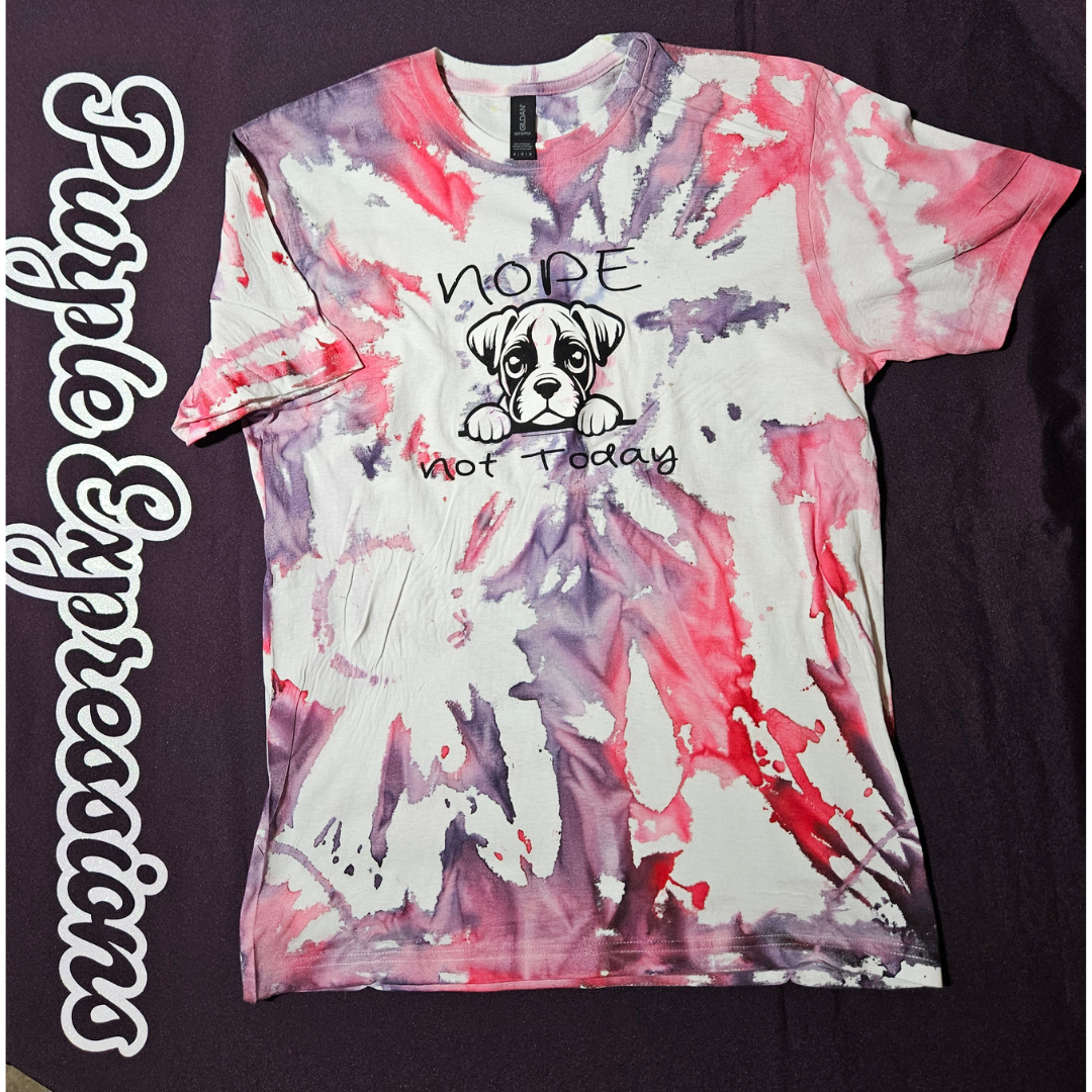 Red-Purple Splatter with Nope Print T-shirt