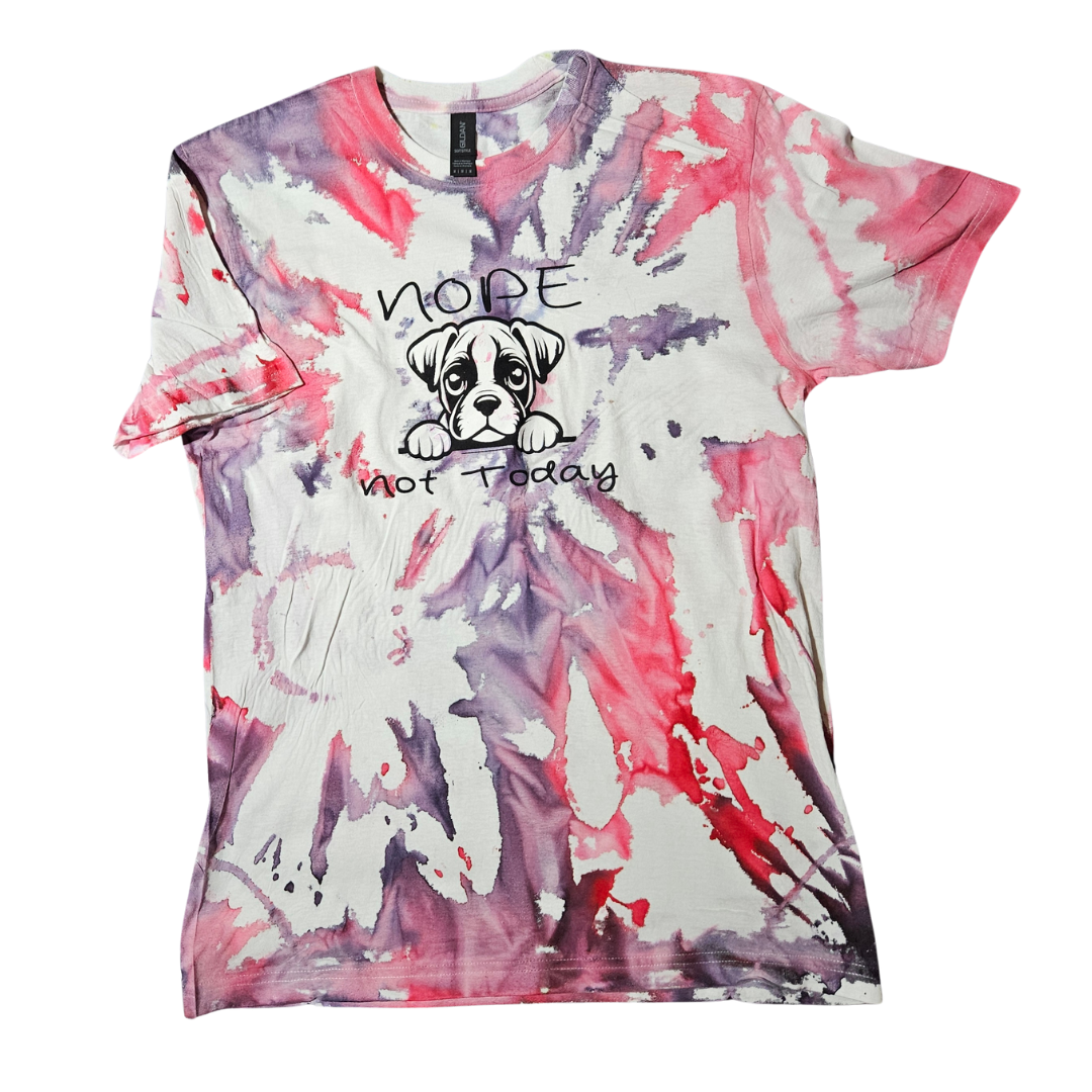 Red-Purple Splatter with Nope Print T-shirt