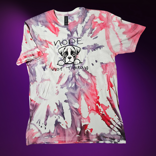 Red-Purple Splatter with Nope Print T-shirt