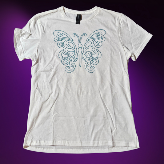 Line Art Butterfly Print Graphic Tee