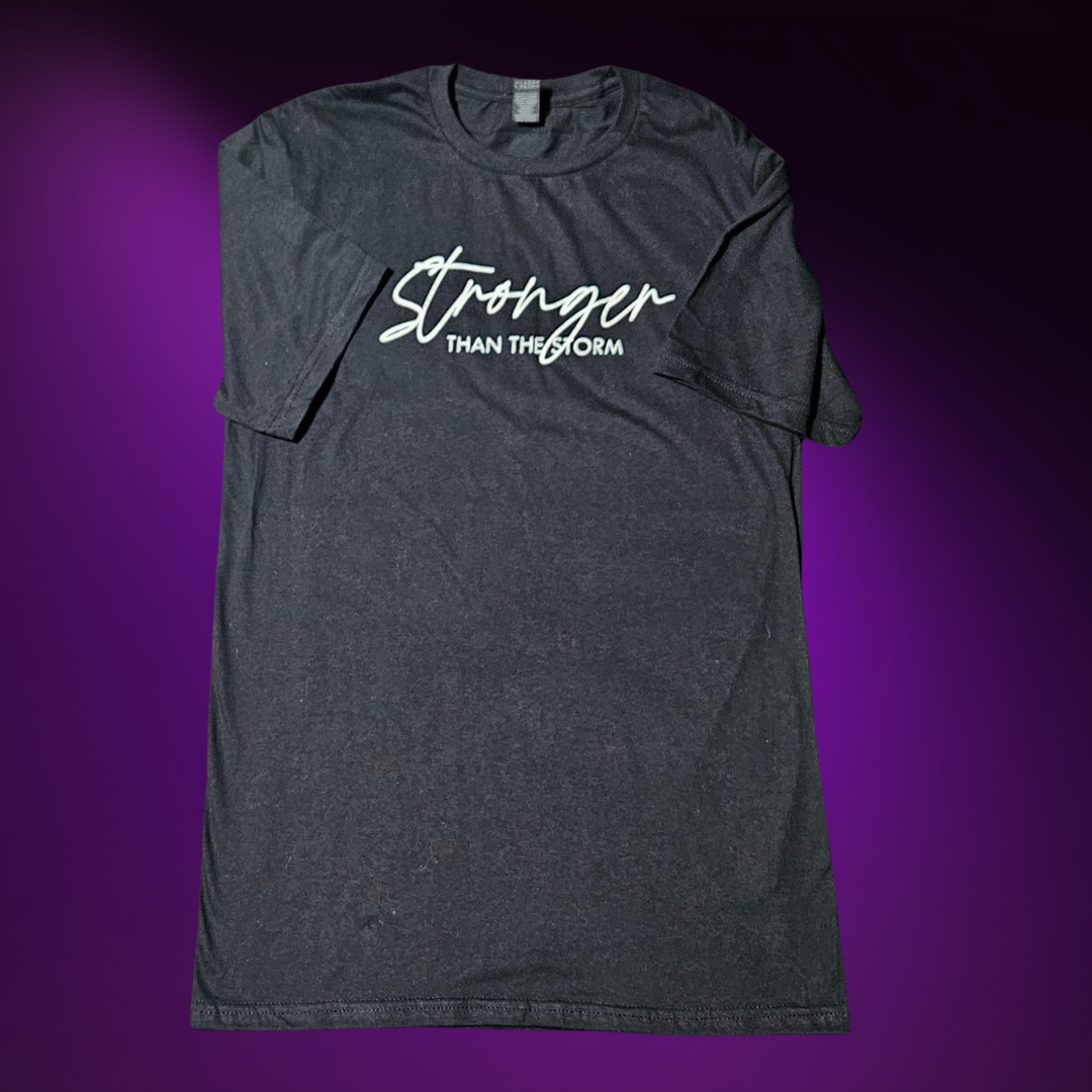 Stronger Than The Storm T-shirt Dark Grey (Screen Printed)