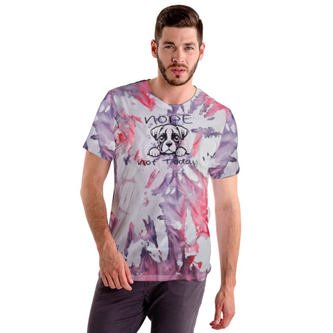 Red-Purple Splatter with Nope Print T-shirt